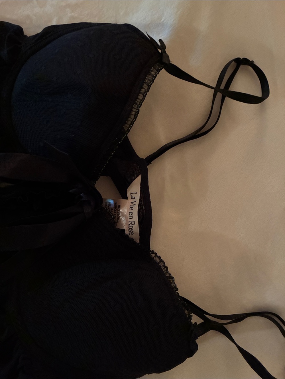 La Vie En Rose Black iridescent-Trim lingerie